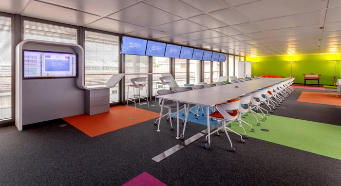 環境監測公司辦公室進門區裝修設計案例效果圖