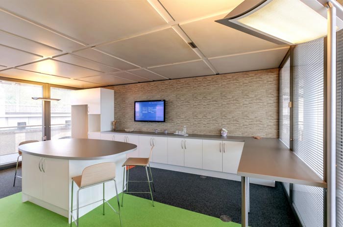 環境監測公司辦公室茶水間裝修設計案例效果圖