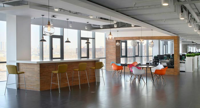 企業(yè)總部辦公室交流區(qū)裝修設(shè)計效果圖