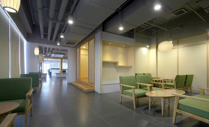 企業(yè)總部辦公室恰談區(qū)裝修設(shè)計效果圖