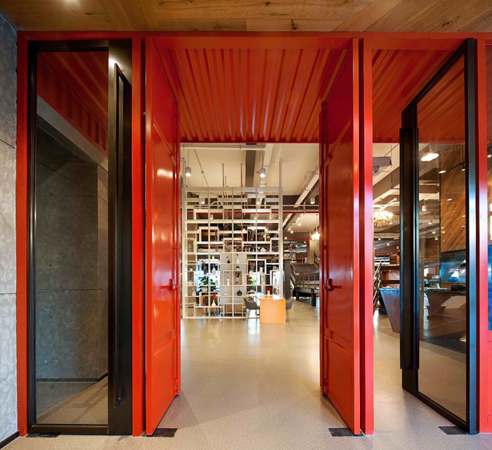 創客孵化中心辦公樓進門區裝修設計效果圖