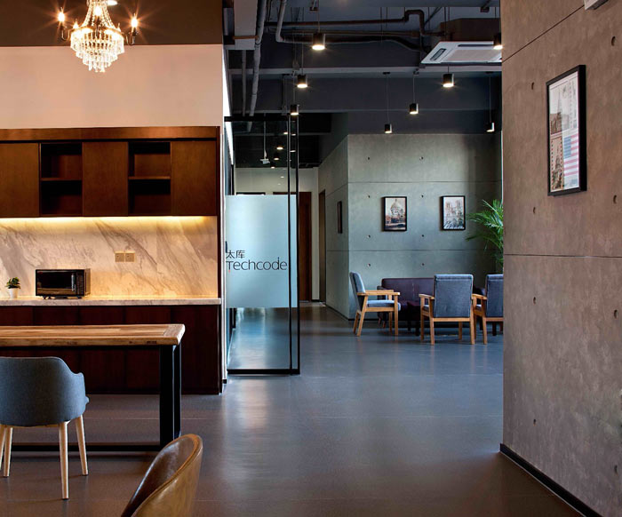 創客孵化中心辦公樓交流區裝修設計效果圖