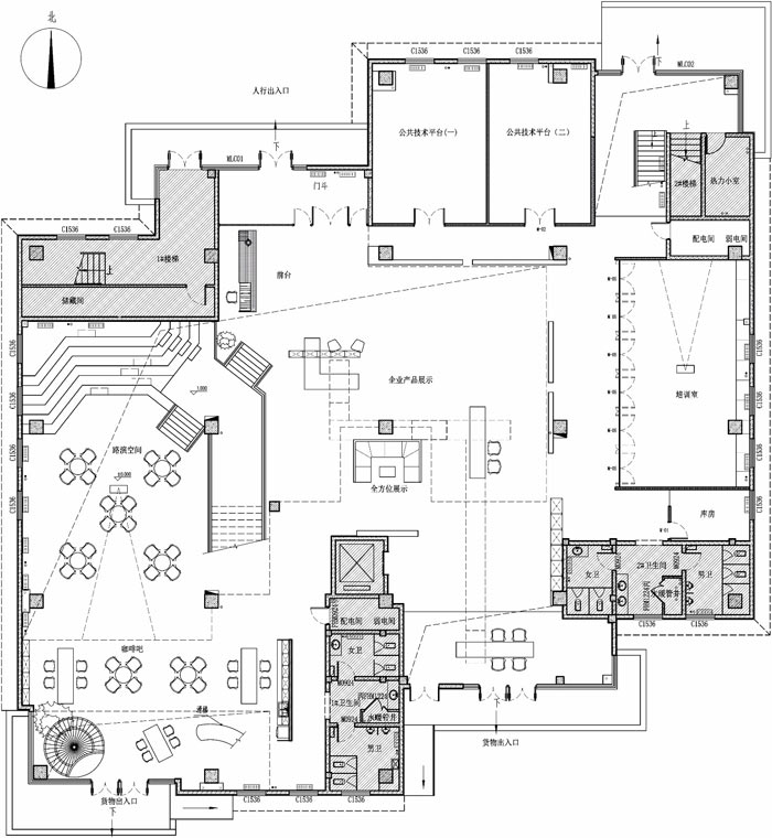 創客孵化中心辦公樓一樓設計平面圖