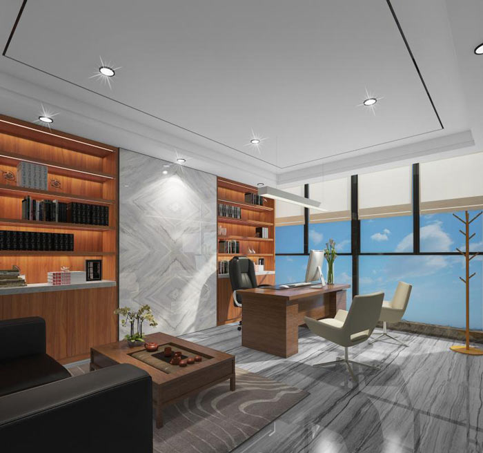 信息技術公司總經理辦公室裝修設計效果圖