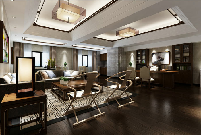 中式老總辦公室裝修效果圖