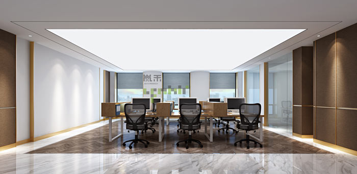 新中式風格辦公室辦公區裝修設計效果圖