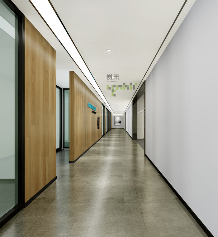 通信科技公司辦公室走廊裝修設(shè)計效果圖