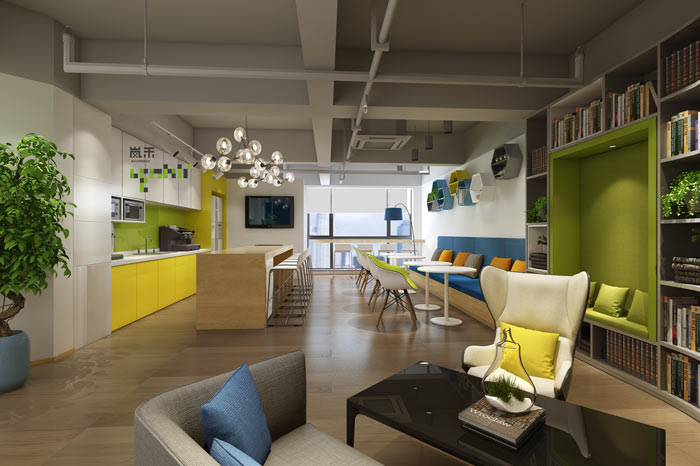 創新科技公司辦公室茶水間裝修設計效果圖