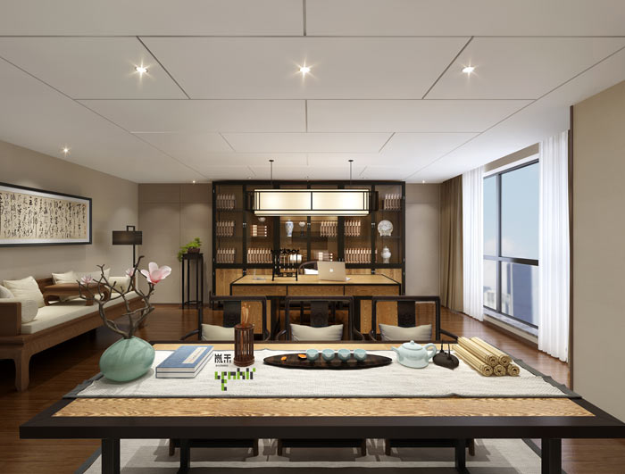 創新科技公司董事長辦公室裝修設計效果圖