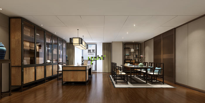 創新科技公司董事長辦公室裝修設計效果圖
