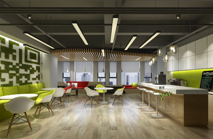 騰訊大浙網辦公室茶水間裝修設計案例效果圖