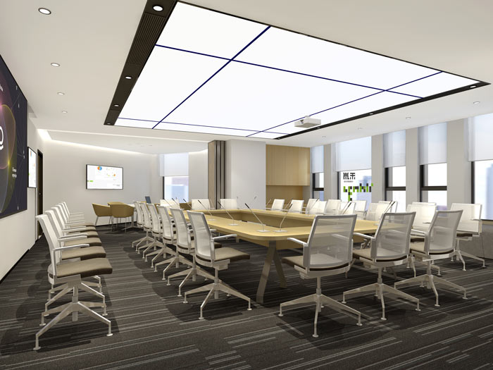 騰訊大浙網辦公室會議室裝修設計案例效果圖