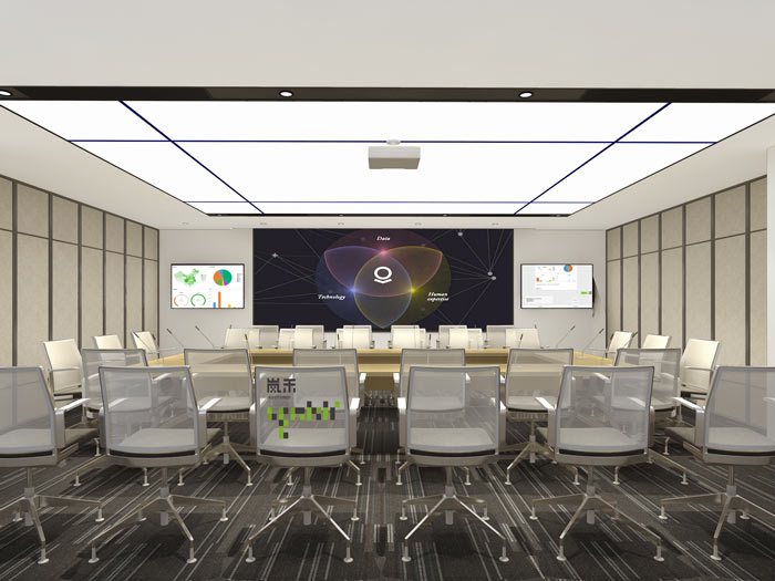 騰訊大浙網辦公室大會議室裝修設計案例效果圖