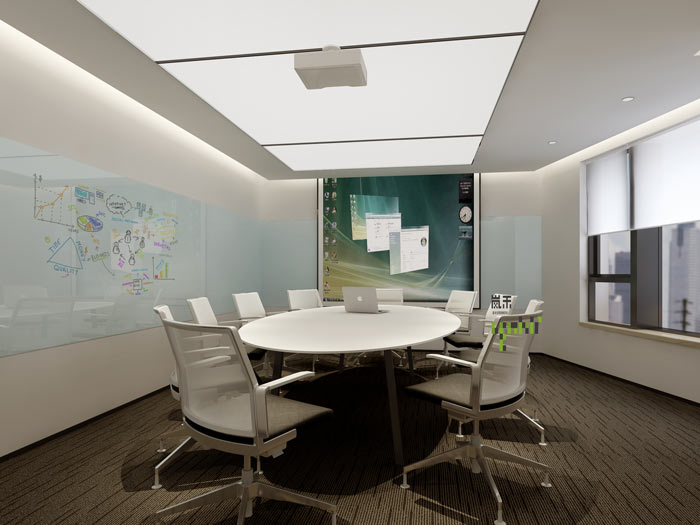 騰訊大浙網辦公室小會議室裝修設計案例效果圖