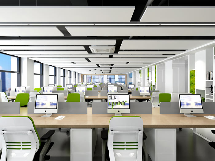 信息科技公司辦公室辦公區裝修設計效果圖