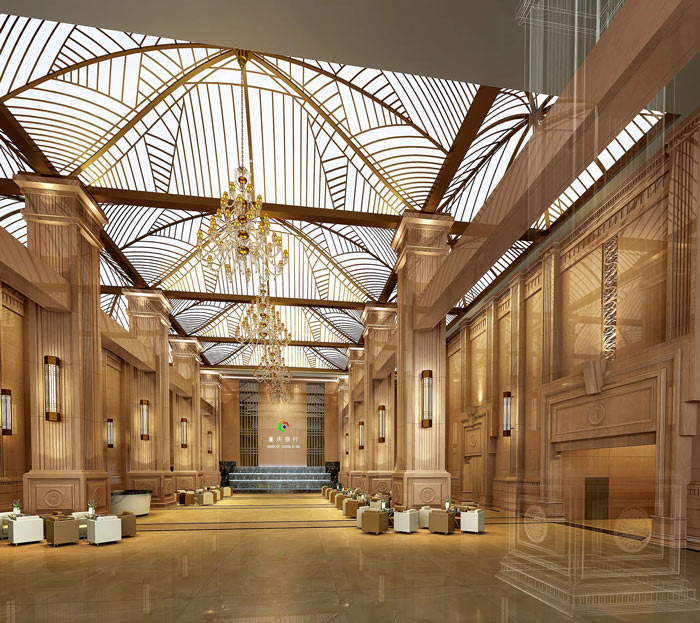 銀行寫字樓接待大廳裝修設(shè)計(jì)效果圖