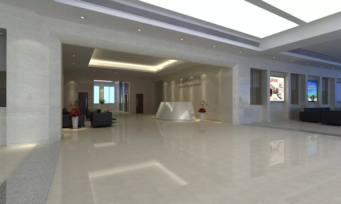 地鐵指揮中心辦公室一樓大廳裝修設計效果圖