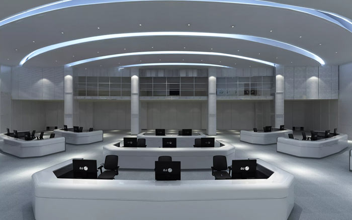 地鐵指揮中心辦公室指揮大廳裝修設計效果圖