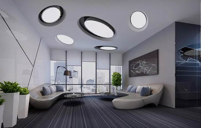 光電科技公司辦公室接待區(qū)裝修設計效果圖