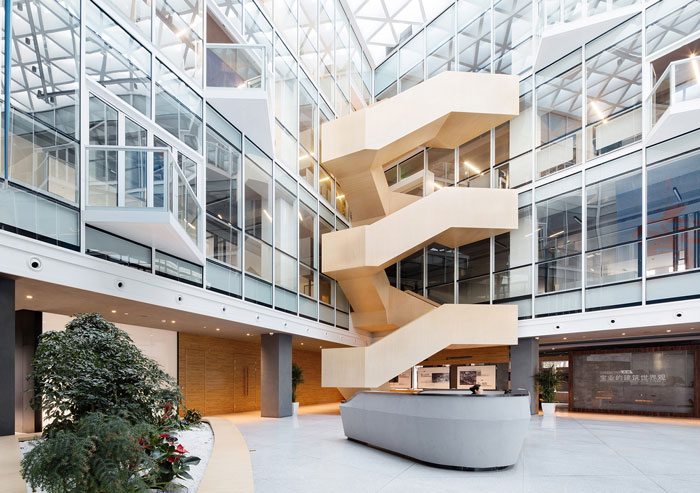 集團總部辦公樓入口大堂設計效果圖