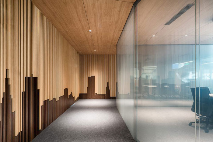 集團總部辦公樓會議室過道設計效果圖