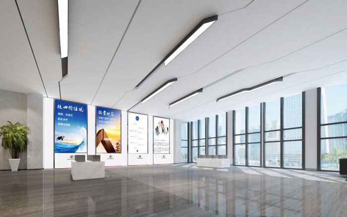 杭州濱江區長河街道辦公室大廳裝修設計效果圖