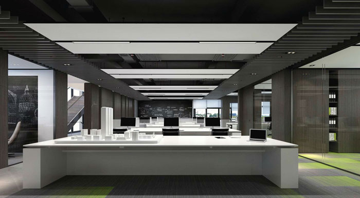 總部大樓辦公室辦公區裝修設計效果圖