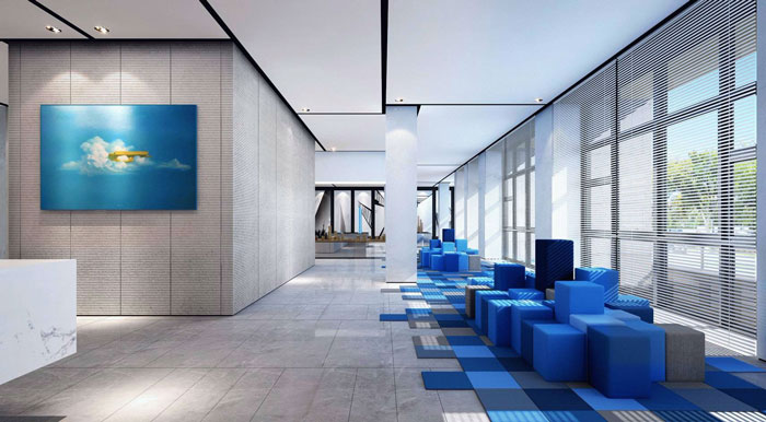 總部大樓辦公室接待區裝修設計效果圖