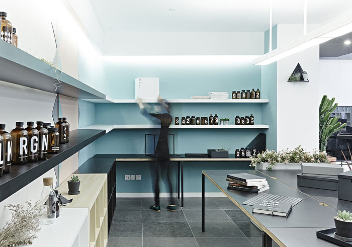 長方形辦公室展示區裝修效果圖