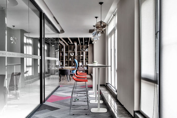 金融科技辦公室吧臺(tái)裝修設(shè)計(jì)效果圖