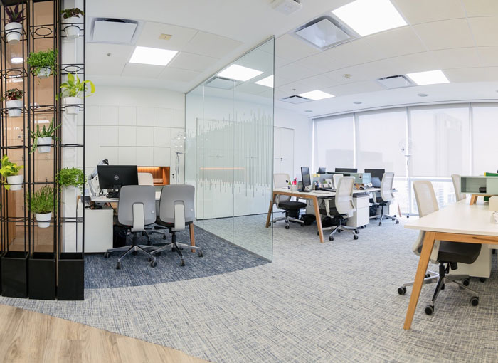 化妝品公司辦公室辦公區裝修設計效果圖