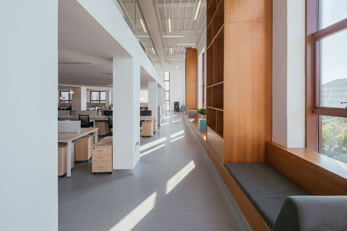 生物科技公司辦公室二樓辦公區裝修設計效果圖