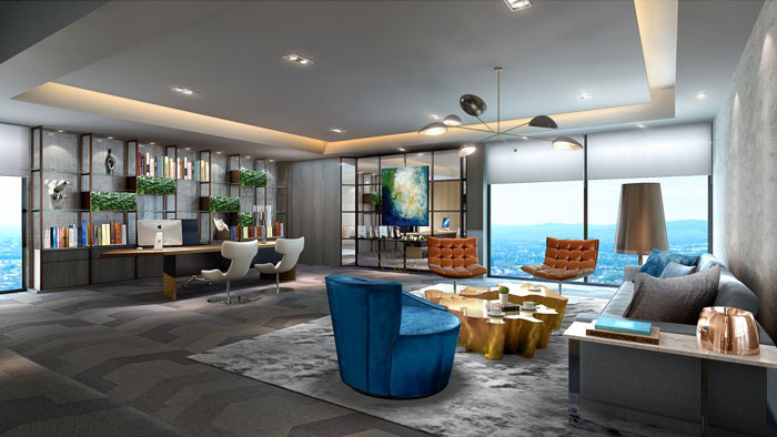 集團辦公空間總經理辦公室裝修設計效果圖