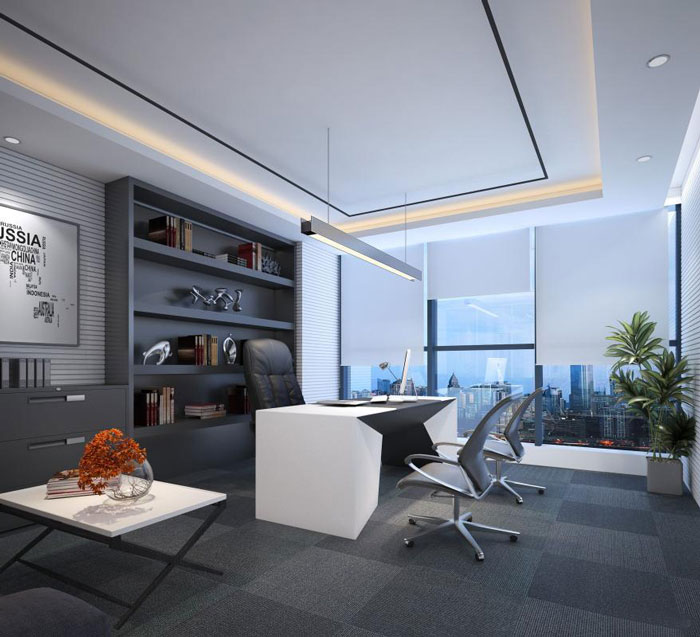 能源集團公司總經理辦公室裝修設計效果圖