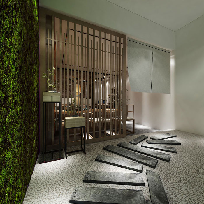 中式工作室進門區(qū)裝修設計效果圖