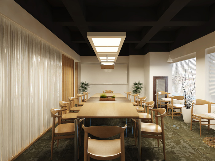 創業園辦公室會議室裝修設計效果圖