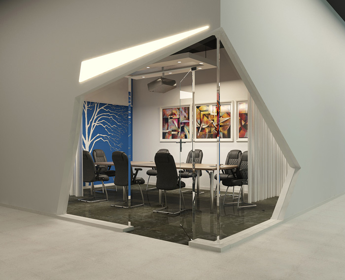 創業園辦公室會議室裝修設計效果圖