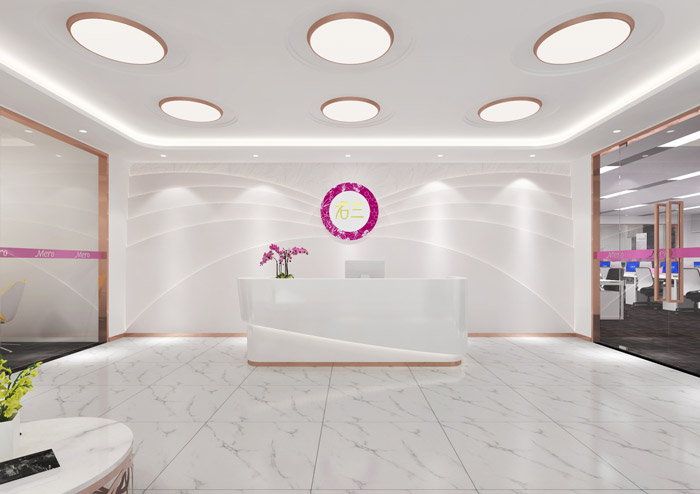 化妝品公司前臺裝修設計效果圖