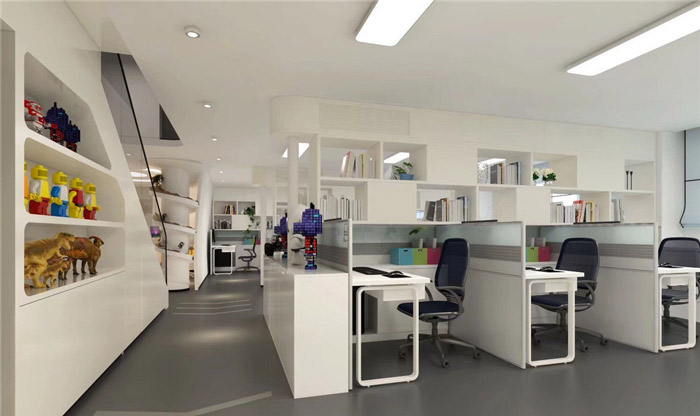 玩具公司二樓辦公區裝修設計效果圖
