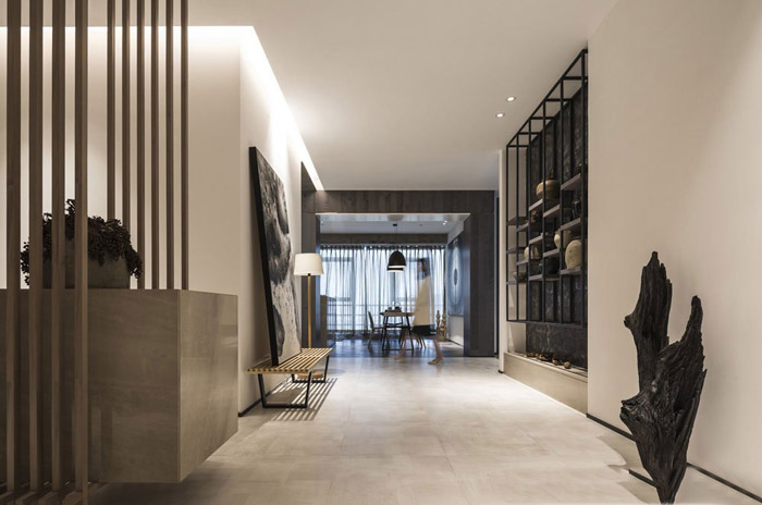 新中式辦公室前臺設計效果圖