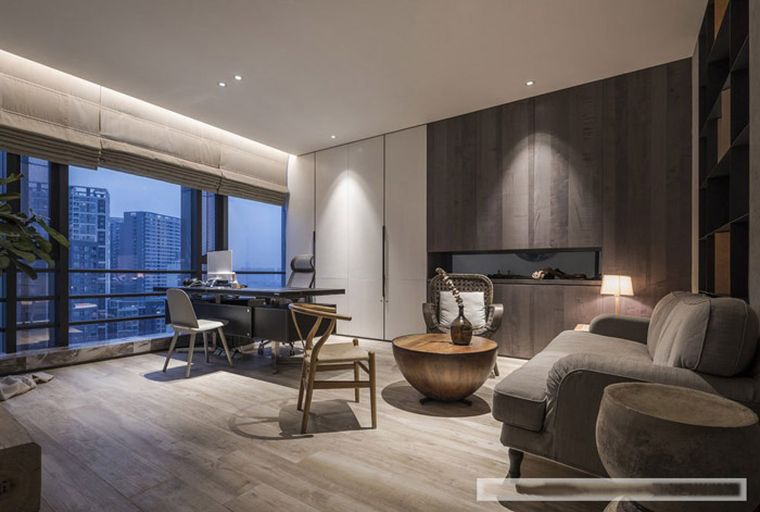 新中式總經(jīng)理辦公室設計效果圖