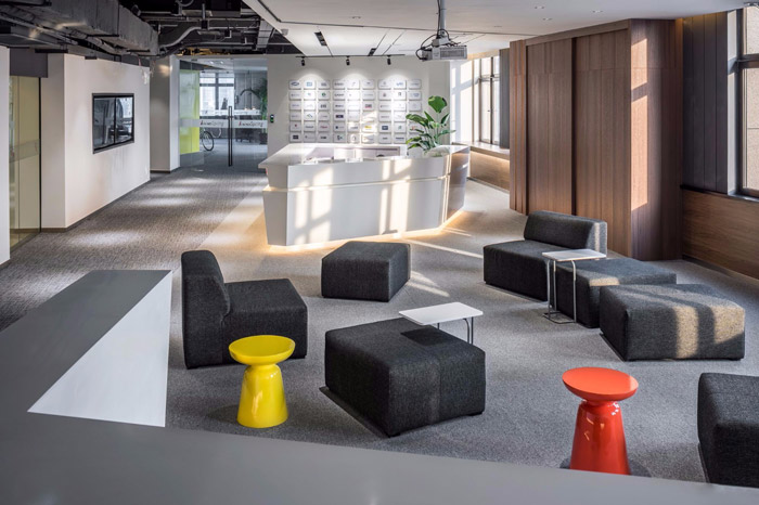 科技辦公室前臺裝修設計效果圖