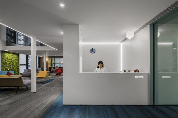 兩層辦公空間前臺裝修設計方案