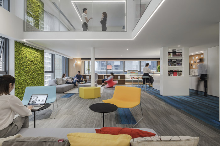 兩層辦公空間交流區裝修設計方案