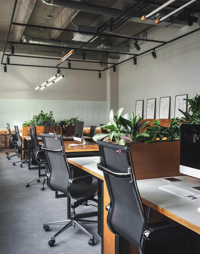 企業辦公室辦公區裝修設計效果圖