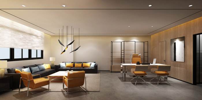 灰色風格總經理辦公室裝修設計效果圖