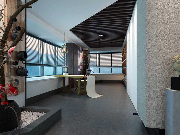 新中式總經理辦公室裝修效果圖