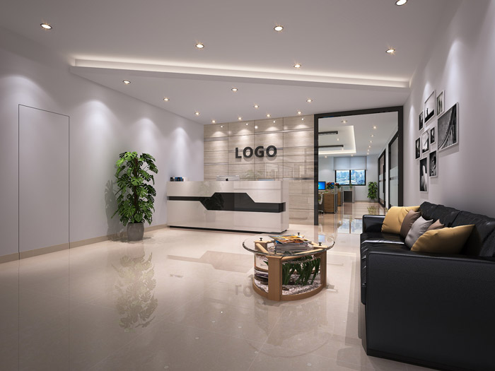 小型中式辦公室前臺設計效果圖