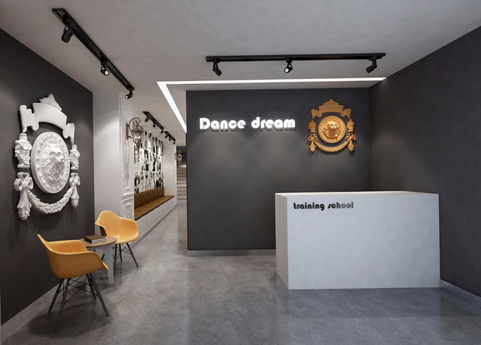 攝影公司辦公室前臺設計效果圖