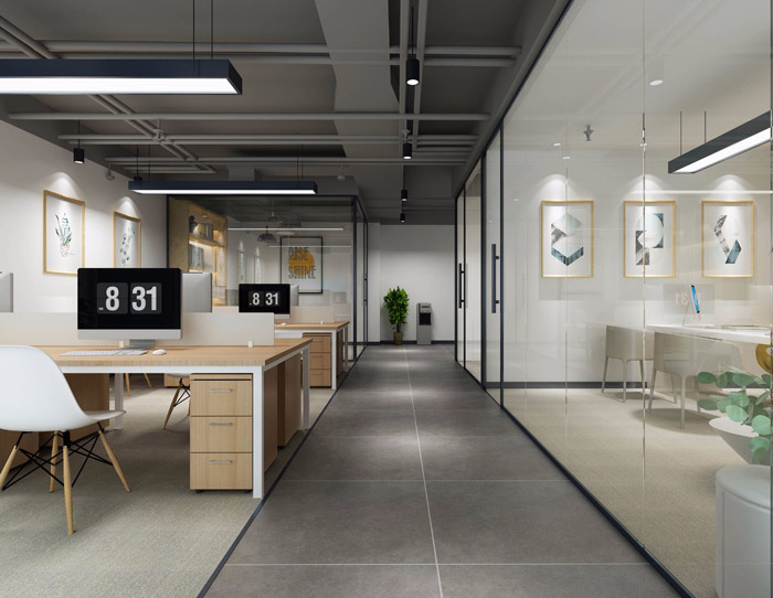 北歐風格辦公室辦公區設計效果圖